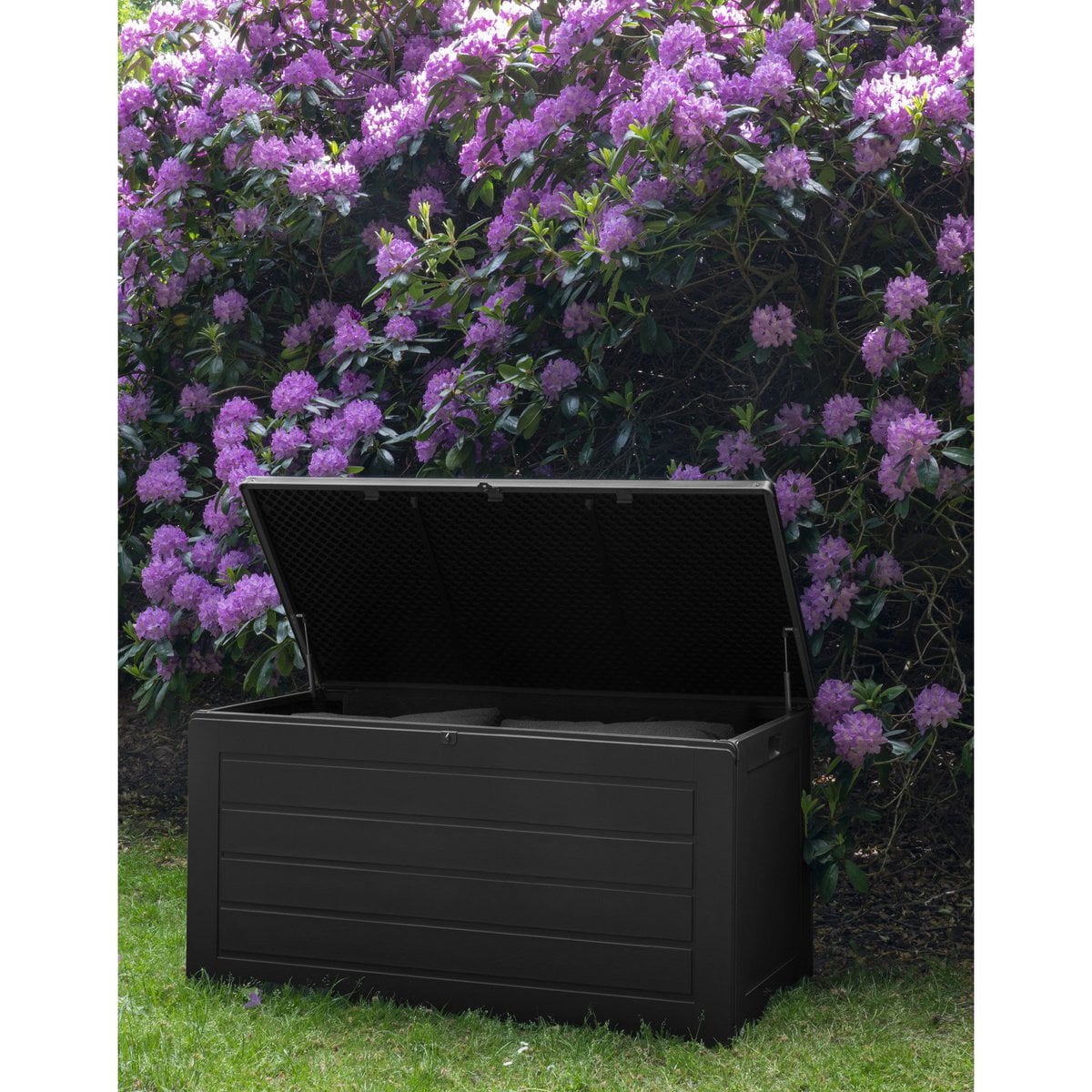 Dubrovnik Cushion Box - Kissenbox, Kunststoff, schwarz, 146,5x61x64,5 cm, 490 L