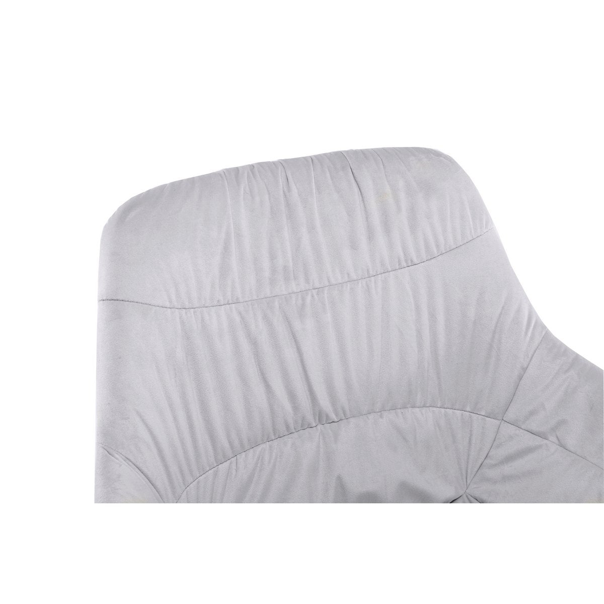 Armchair with honeycomb quilting in light gray velvet