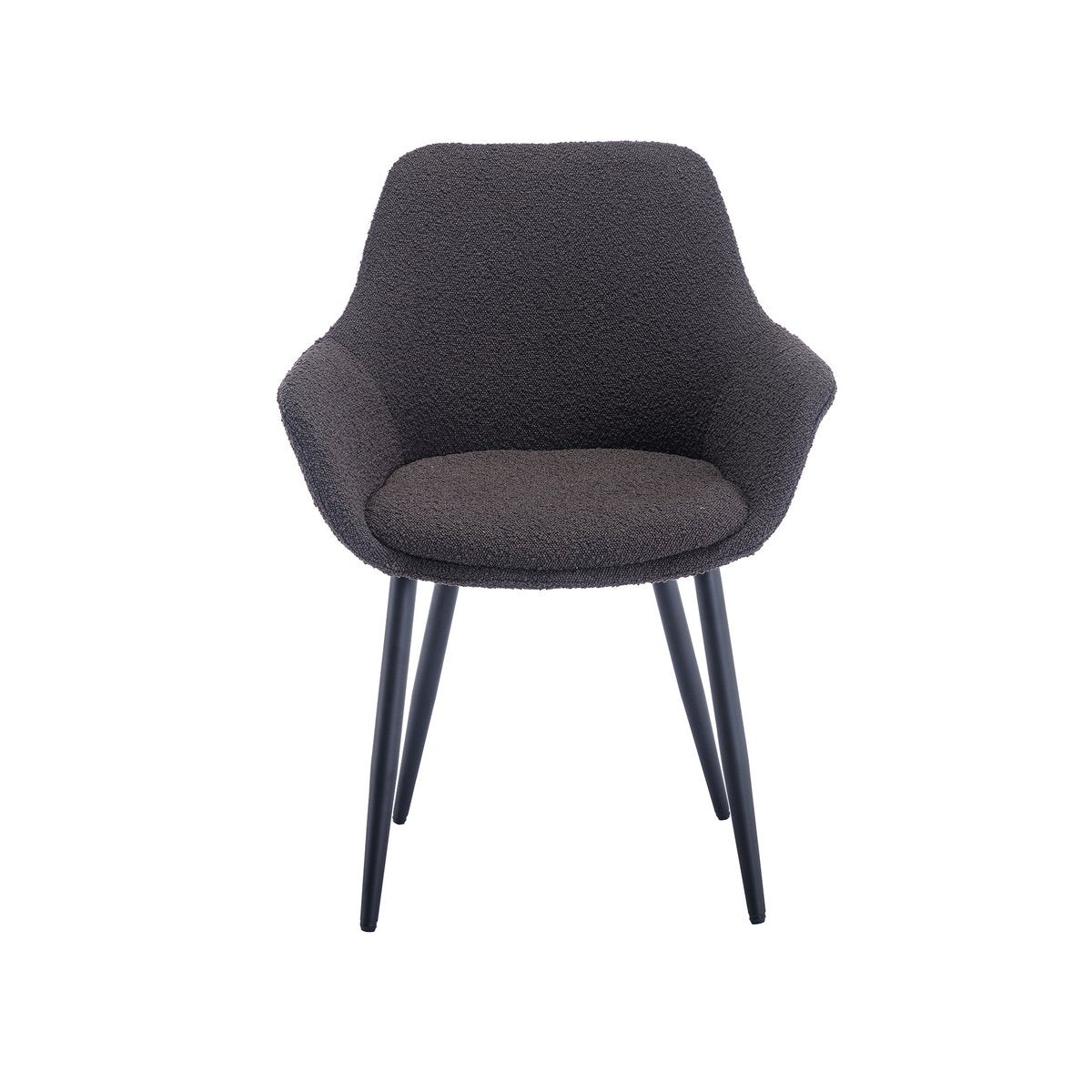 Armchair Bouclé fabric anthracite set of 2