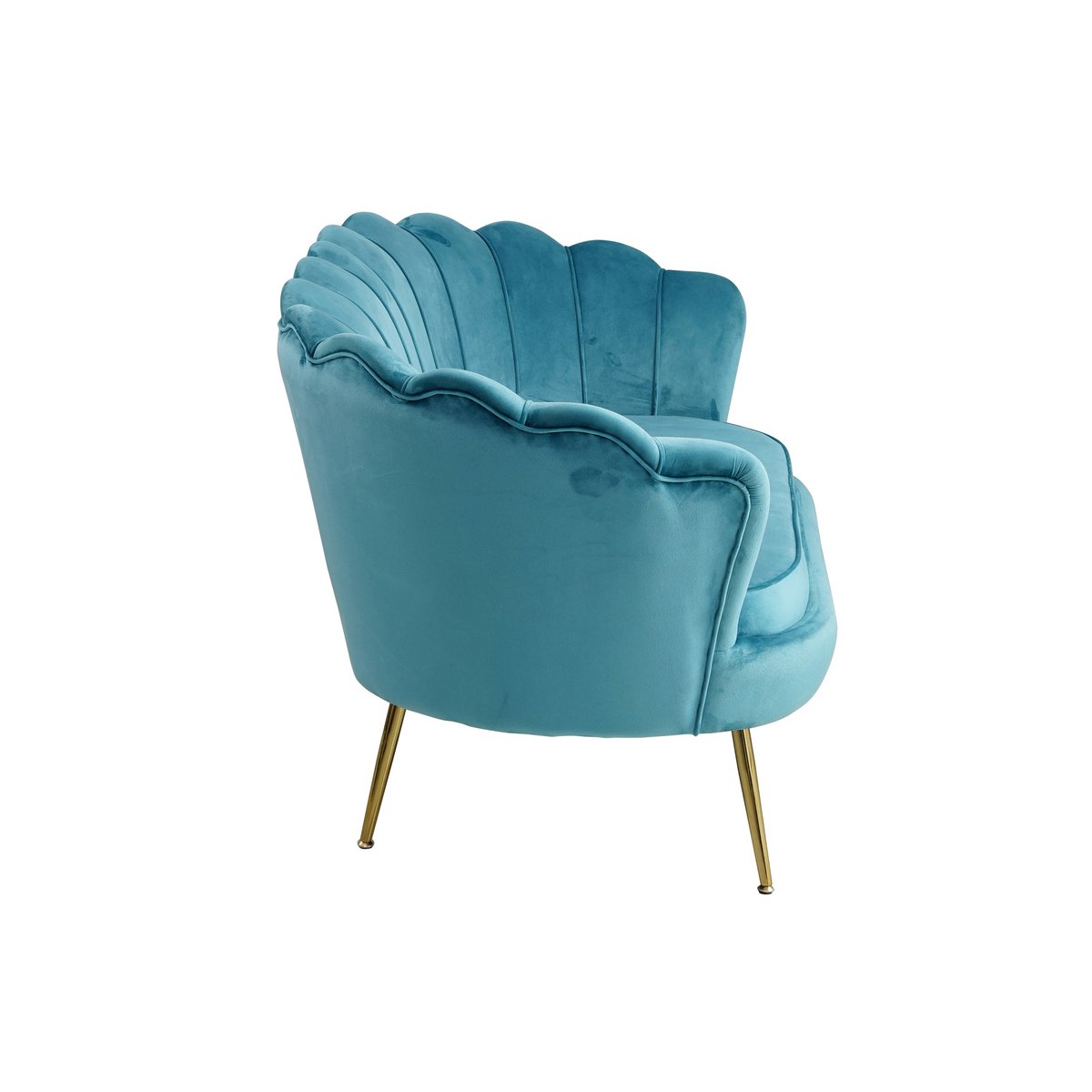 Velvet shell sofa blue