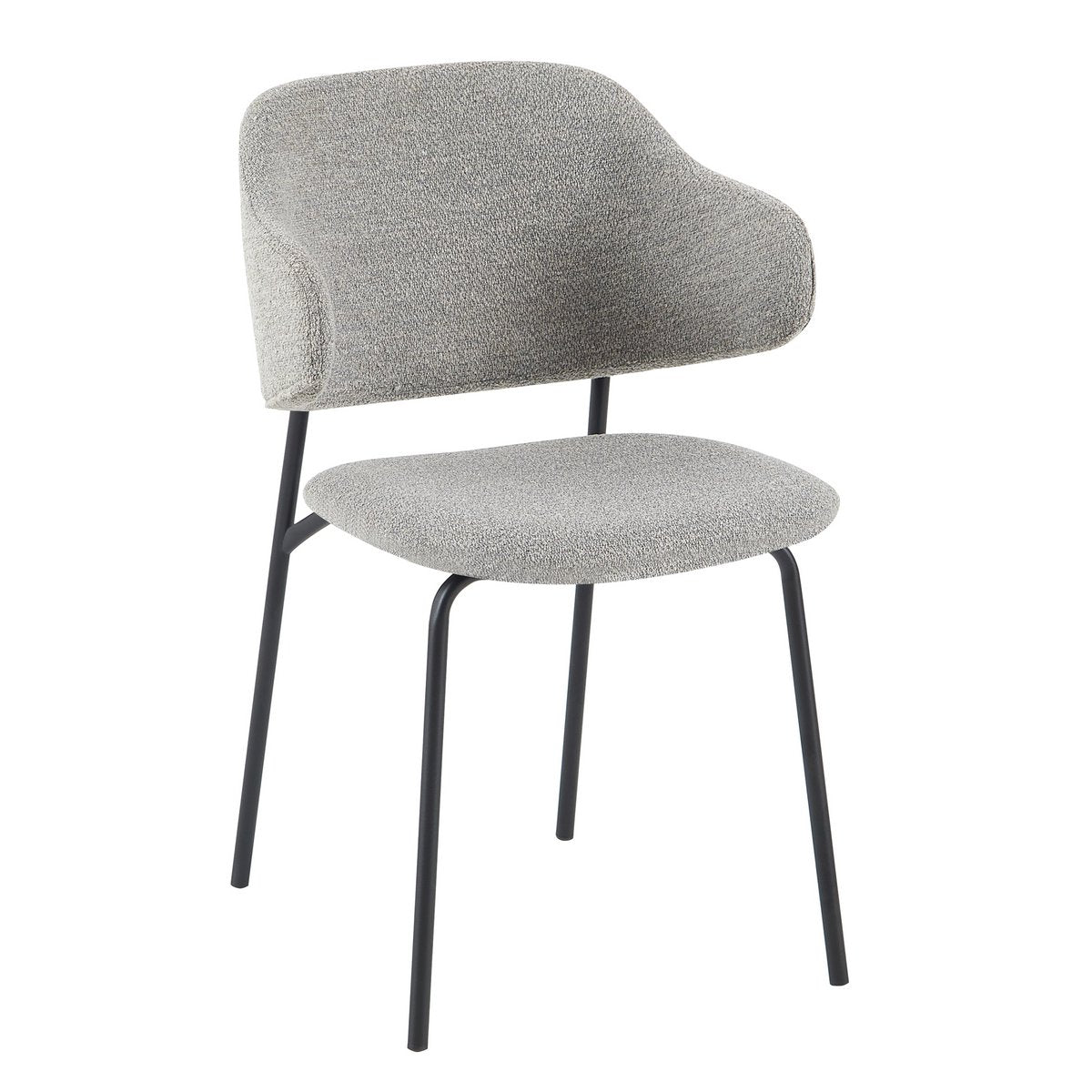 Bouclé armchair set of 2 light gray