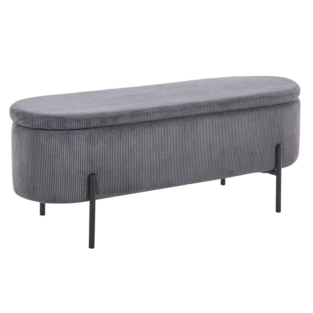 Bed bench with storage function gray