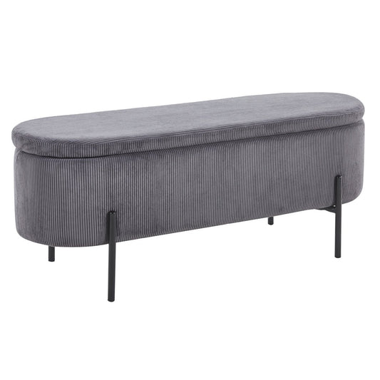 Bed bench with storage function gray