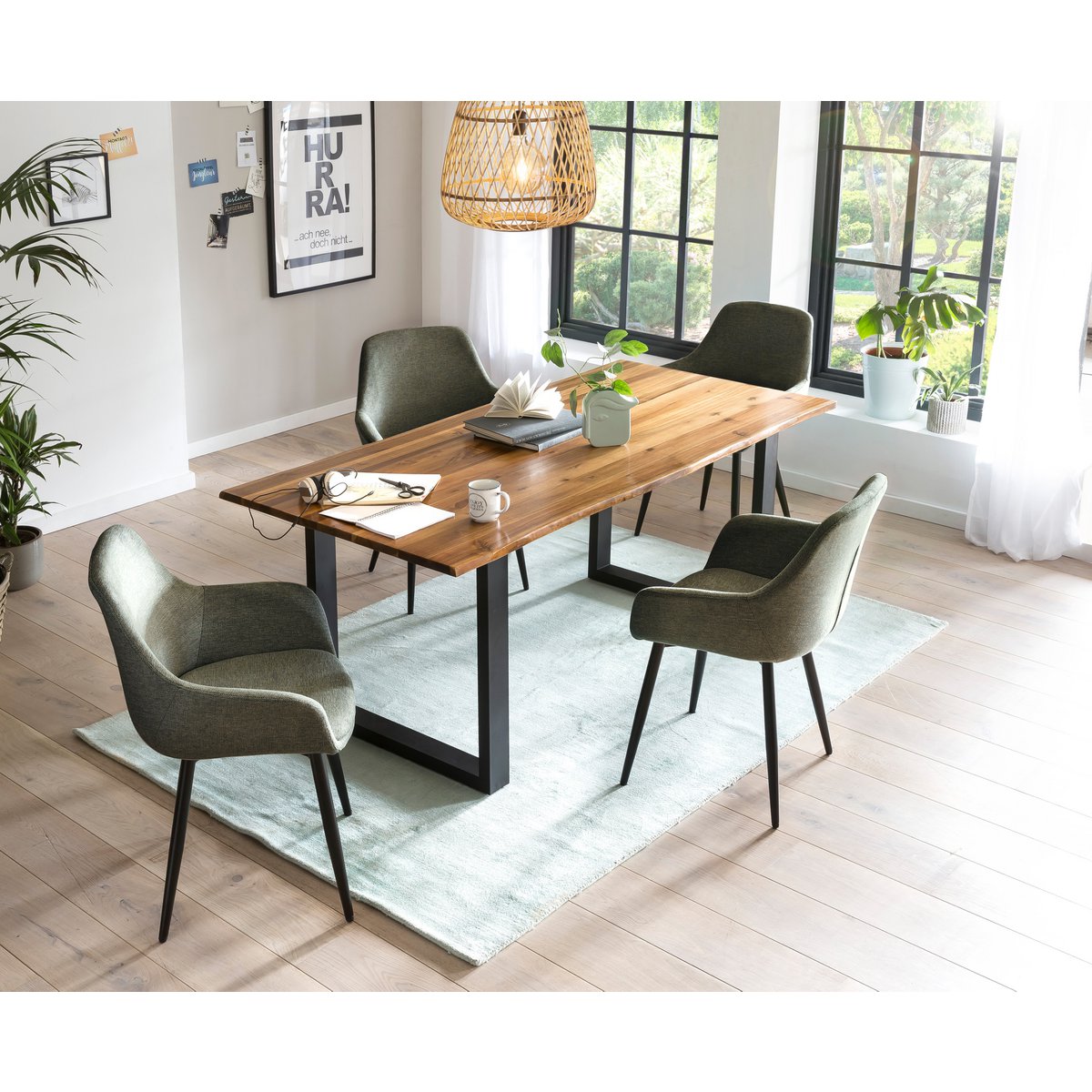 Dining group 5 pieces 180x90 cm