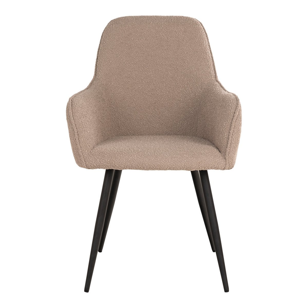 Harbo Esszimmerstuhl – Beige Bouclé, schwarze Beine – 2er-Set