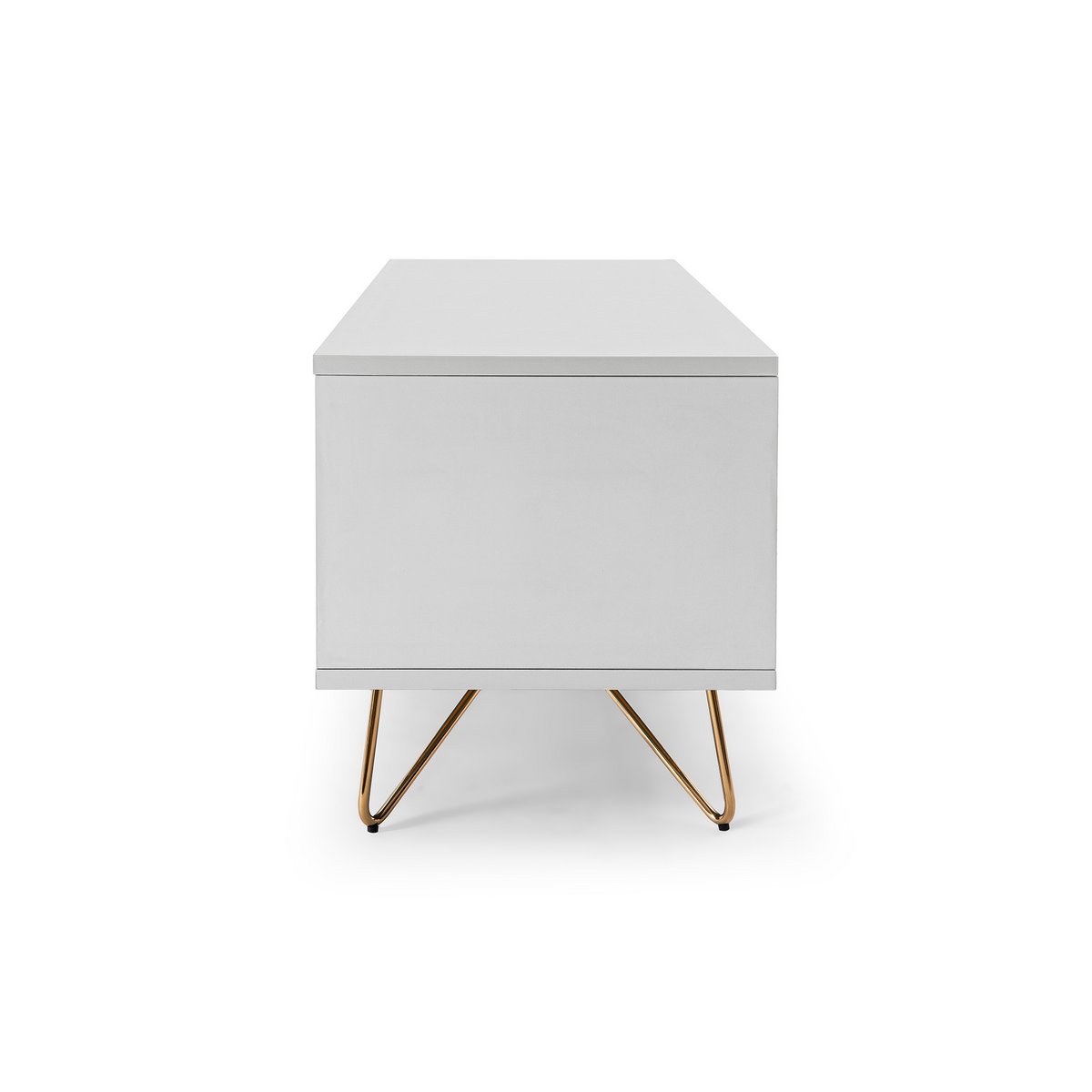 Lowboard with drawer and folding compartment, matt
