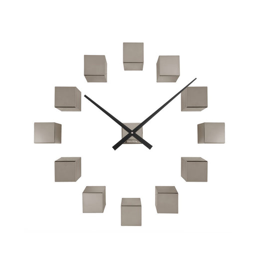 Wanduhr zum Selbermachen, kubisch, metallisch
