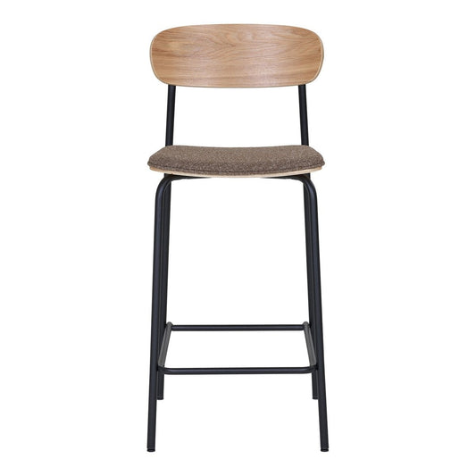 Estepona Counter Chair – Natur/Braun/Schwarz, Stahl, Polyester, Sperrholz, 49 x 42,5 x 95 cm – 2er-Set
