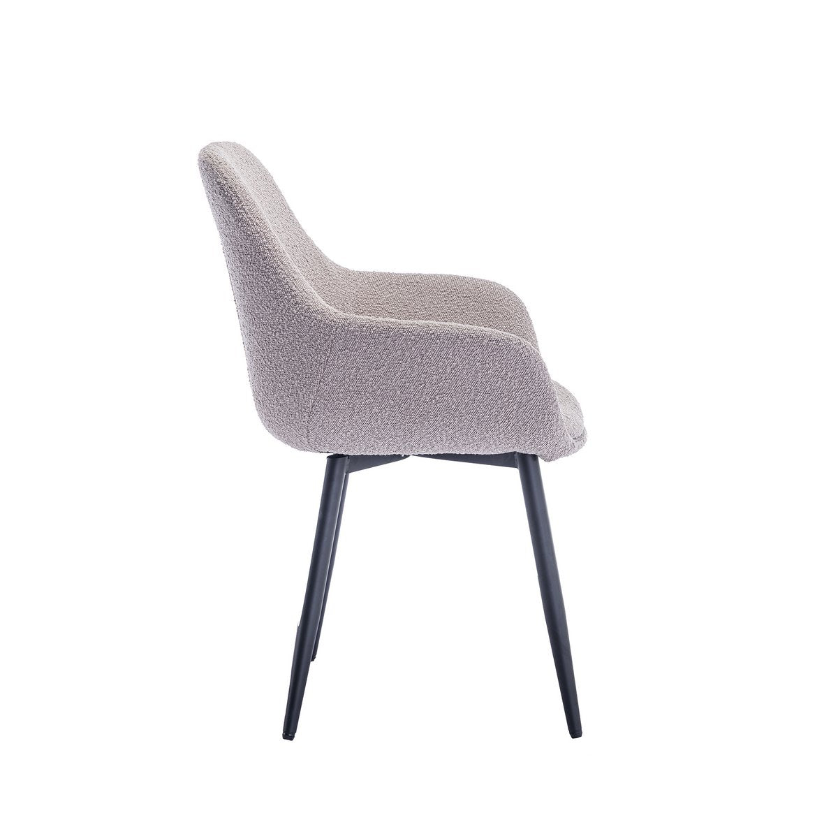 Armchair Bouclé fabric taupe set of 2