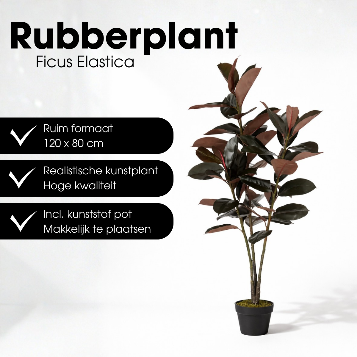 Künstliche Pflanze Gummipflanze Rot