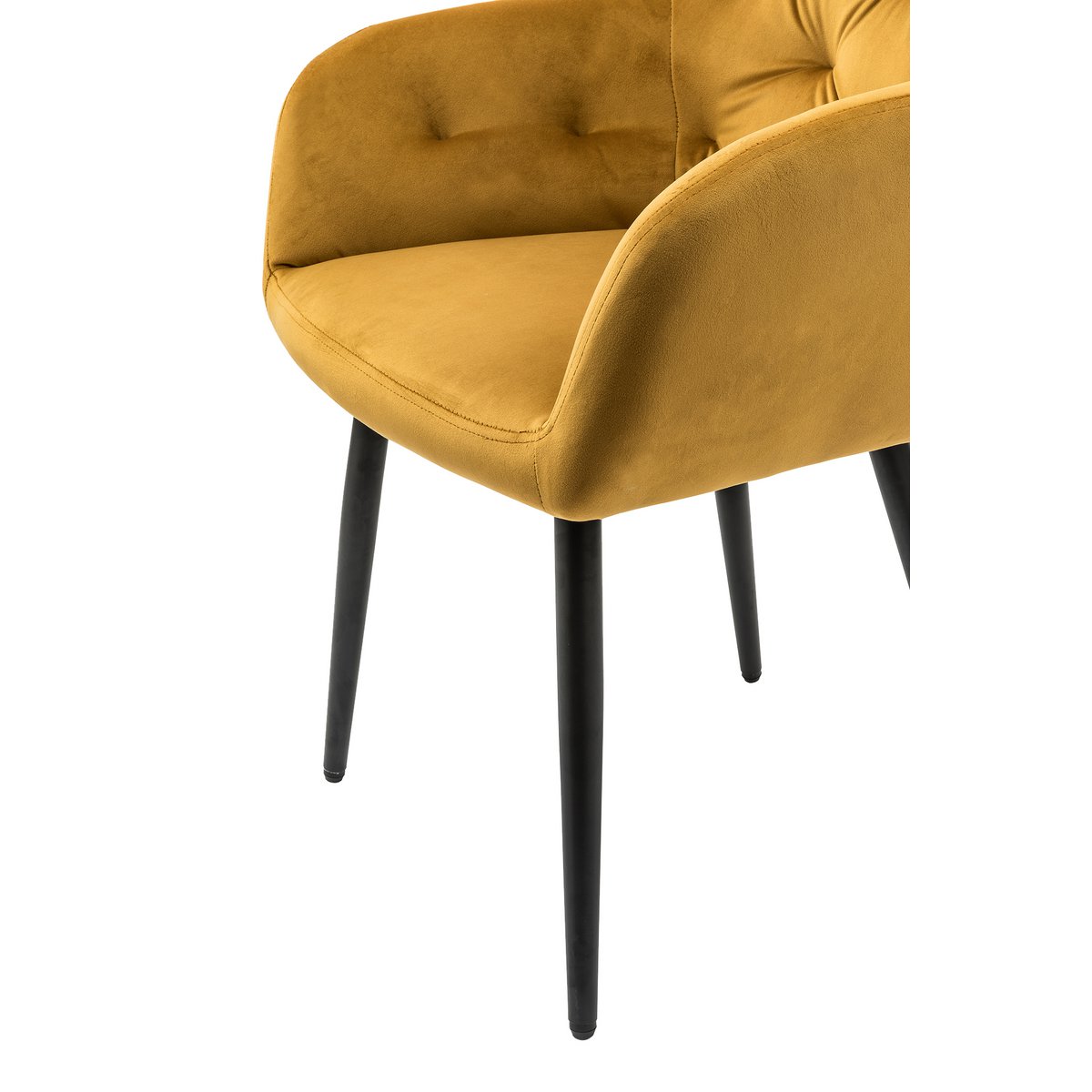 Yellow velvet armchair
