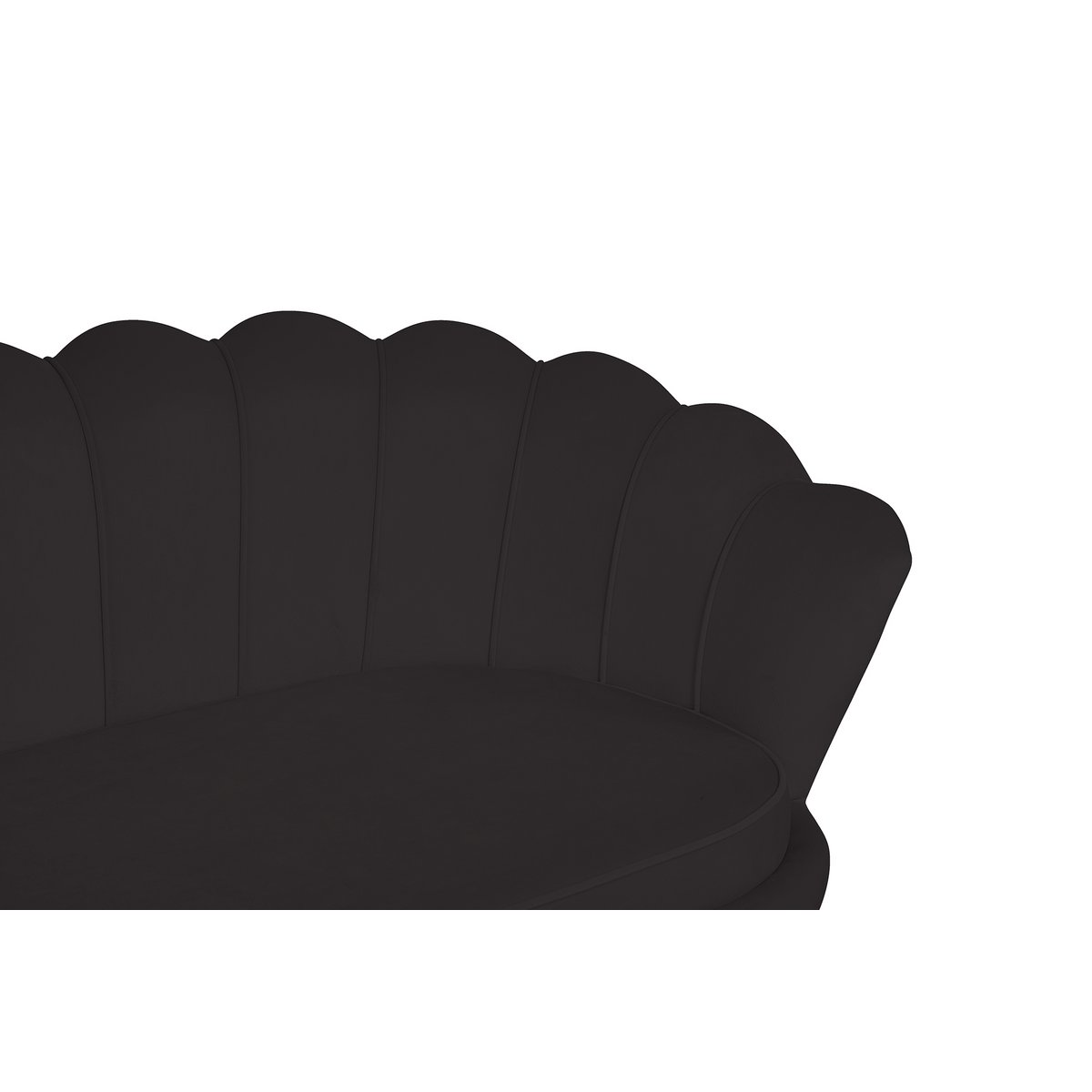 Shell sofa 3 seater in black velvet