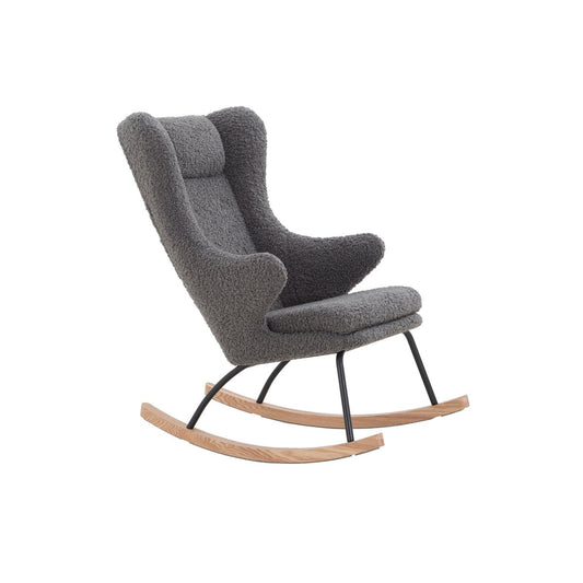 Rocking chair teddy fur grey