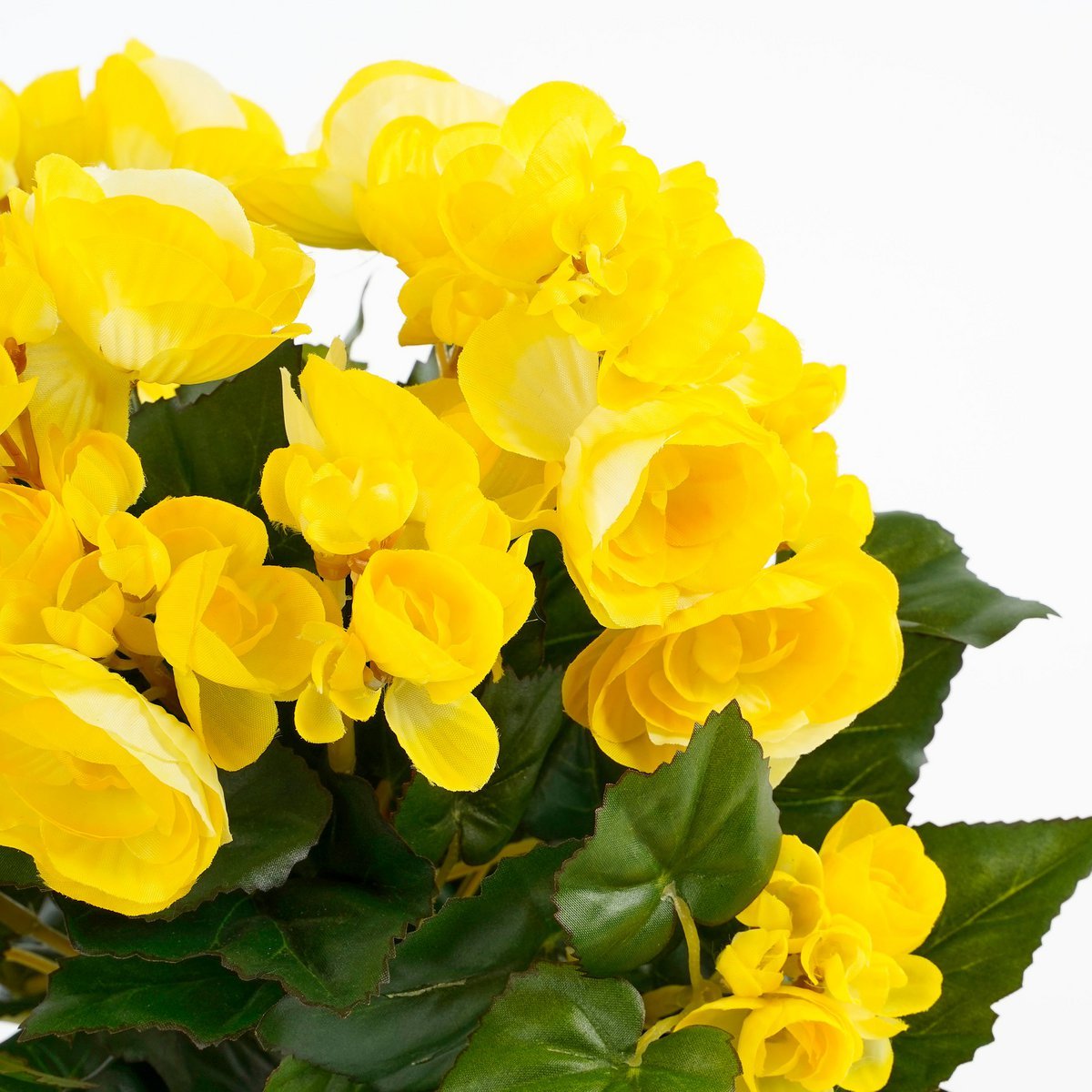 Künstliche Begonienpflanze im Blumentopf Stan – H30 x Ø25 cm – Gelb
