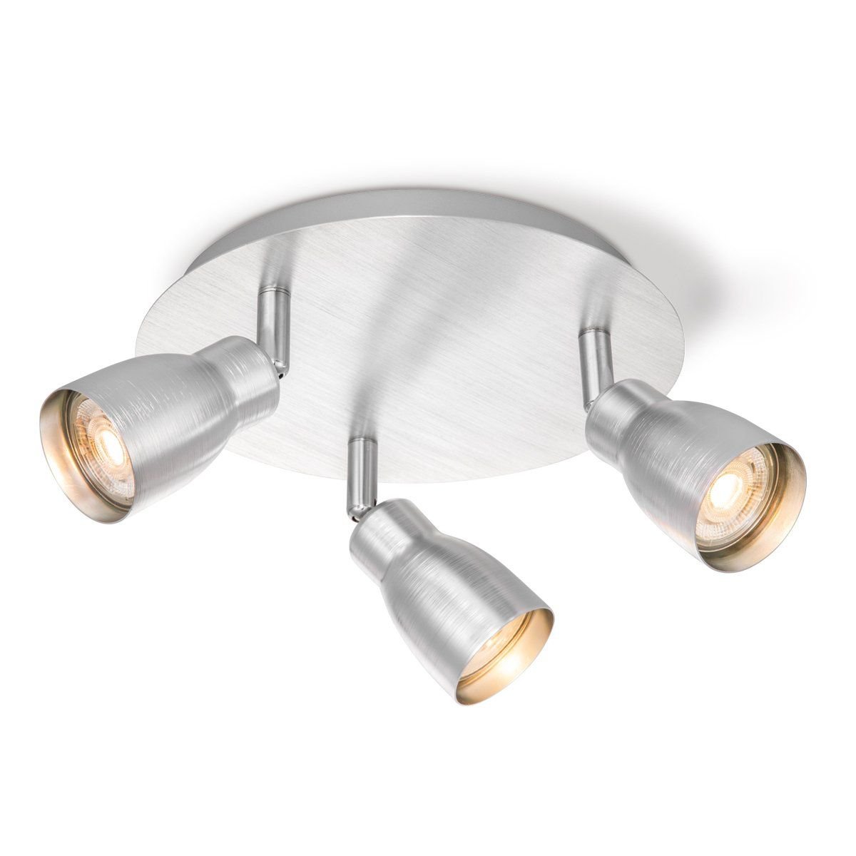 Home Sweet Home LED Aufbaustrahler Alba 3L - dimmbar - Stahl gebürstet