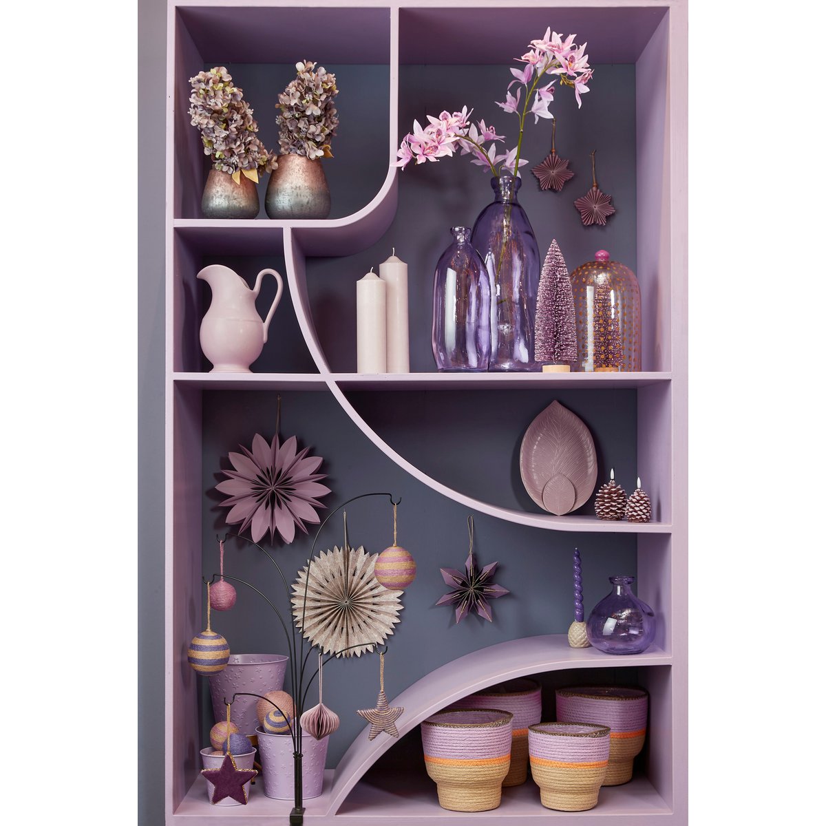 Pinto Vase - H51 x Ø22 cm - Recyceltes Glas - Lila