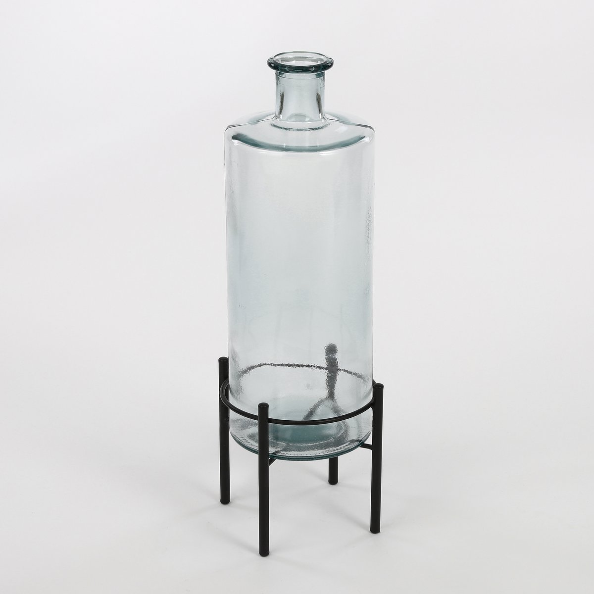 Guan Flaschenvase - H40 x Ø15 cm - Recyceltes Glas - Transparent