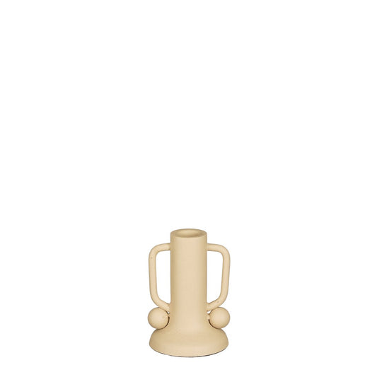 Ula Kerzenständer - H12 x Ø8 cm - Metall - Beige