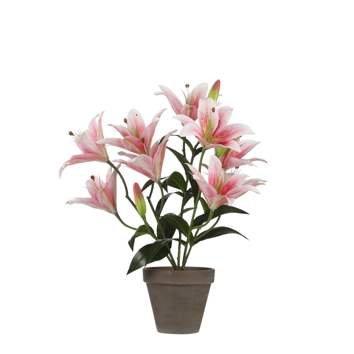 Künstliche Tigerlilie im Blumentopf Stan – H47 x Ø45 cm – Rosa