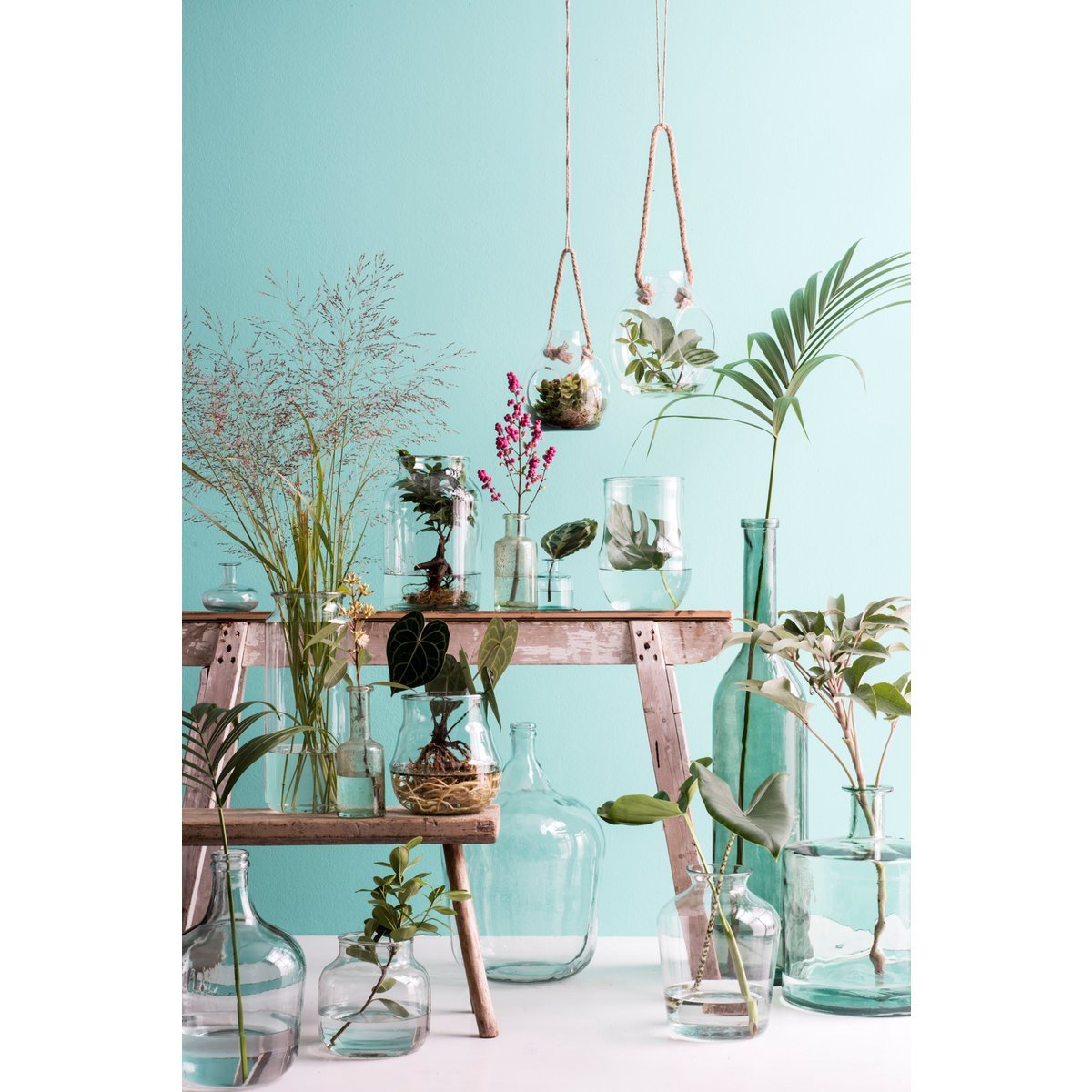 Rioja Flaschenvase - H100 x Ø21 cm - Recyceltes Glas - Grün