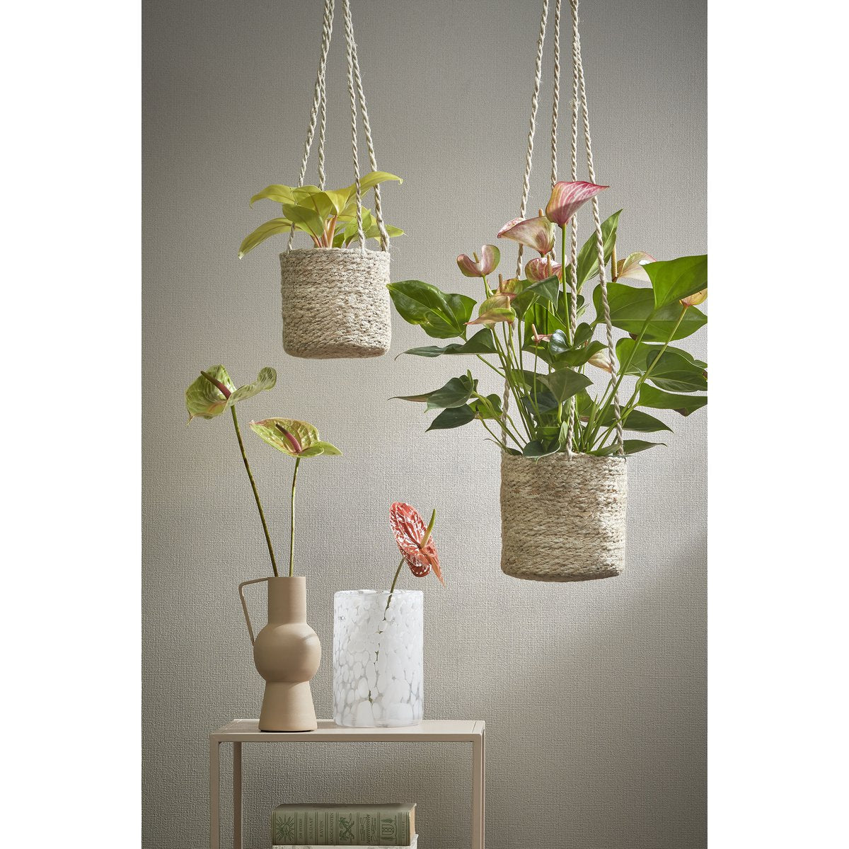 Atlantic Korb für Pflanzen – 2er-Set – H16 x Ø16 cm – Creme