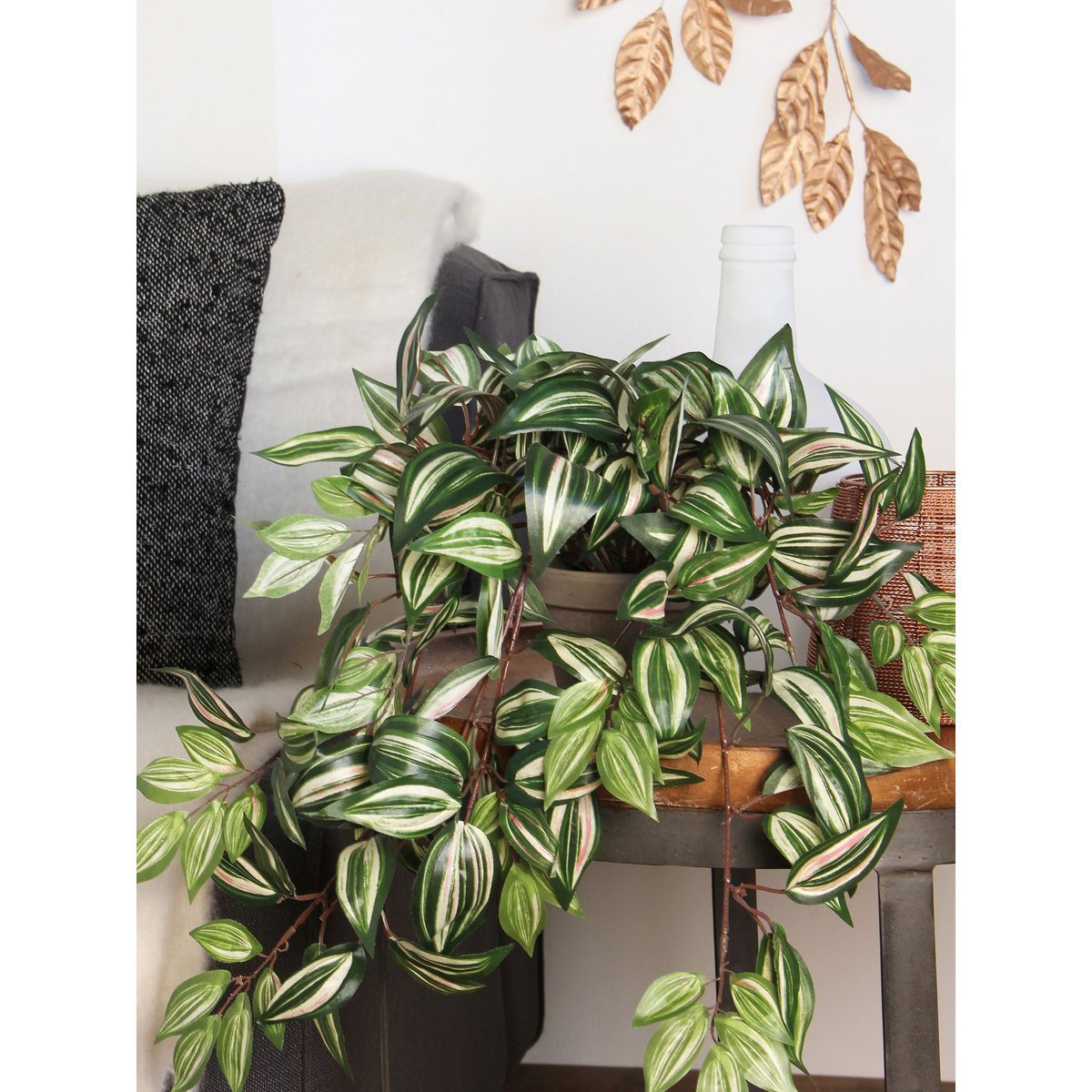 Tradescantia Künstliche Hängepflanze – L15 x B30 x H80 cm – Grün