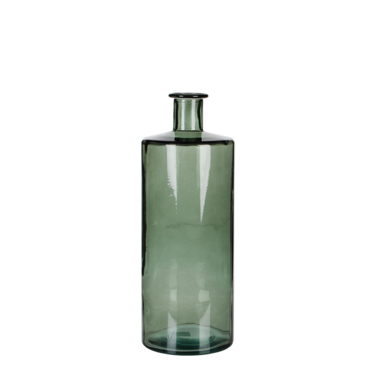 Guan Flaschenvase - H40 x Ø15 cm - Recyceltes Glas - Grün