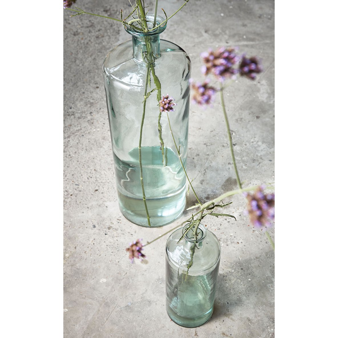 Guan Flaschenvase - H40 x Ø15 cm - Recyceltes Glas - Transparent