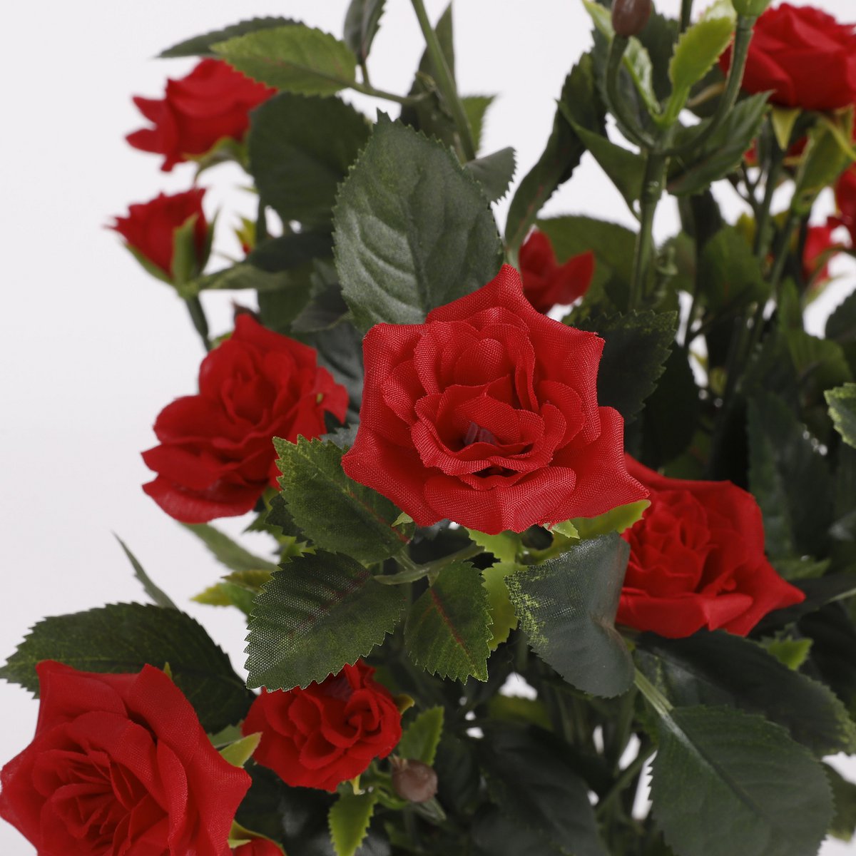 Künstliche Rosenstrauchpflanze im Blumentopf Stan – H33 x Ø25 cm – Rot