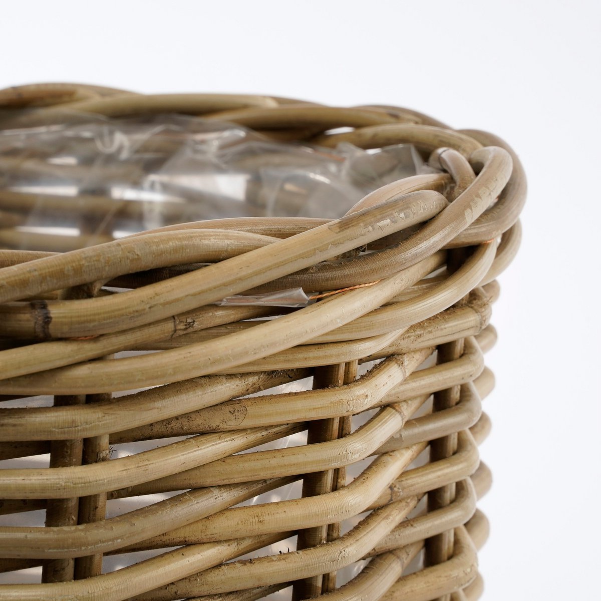 Marcia Outdoor-Pflanzkorb – 3er-Set – H40 x Ø43 cm – Rattan – Grau