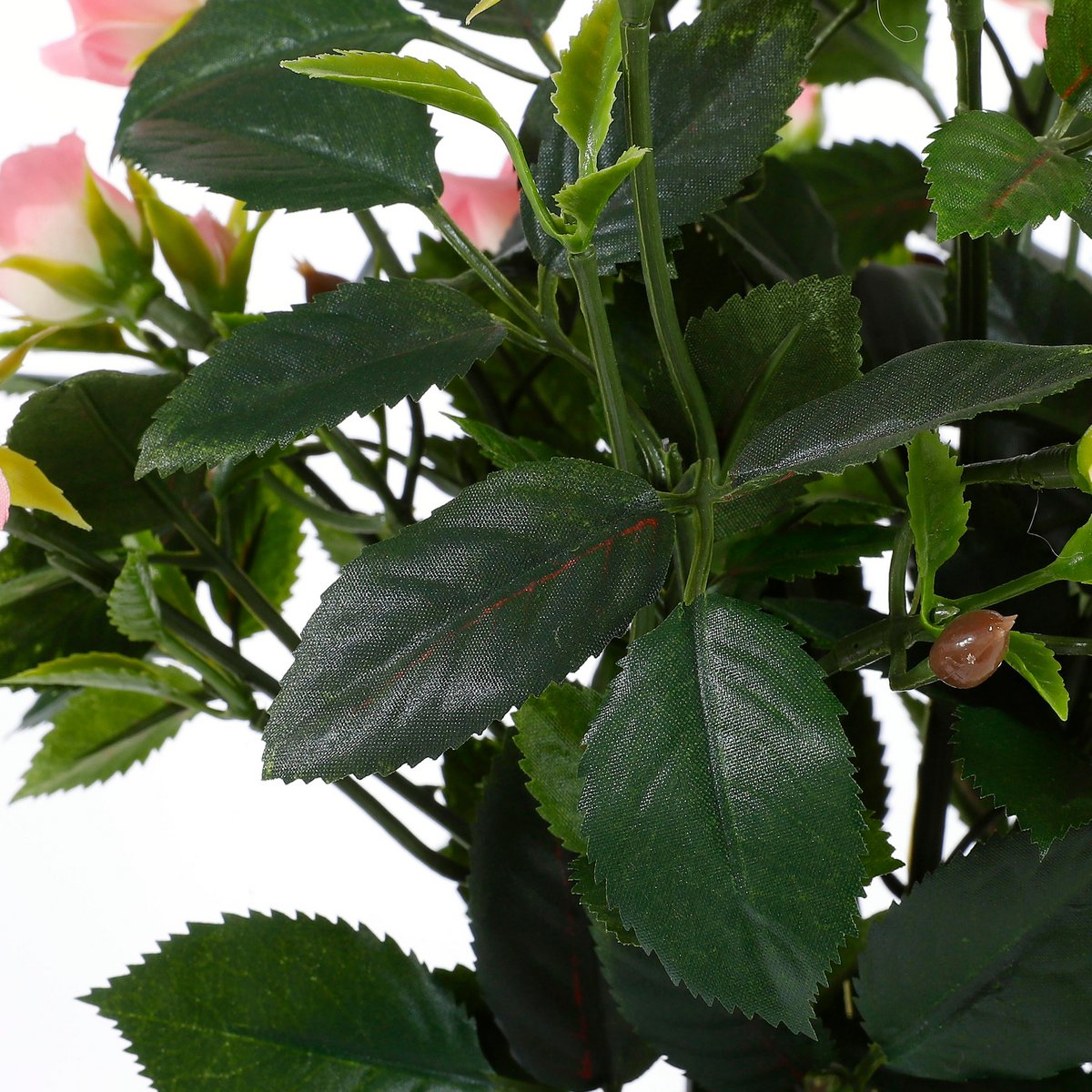 Künstliche Rosenstrauchpflanze im Blumentopf Stan – H33 x Ø25 cm – Rosa