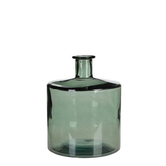 Guan Flaschenvase - H26 x Ø21 cm - Recyceltes Glas - Grün