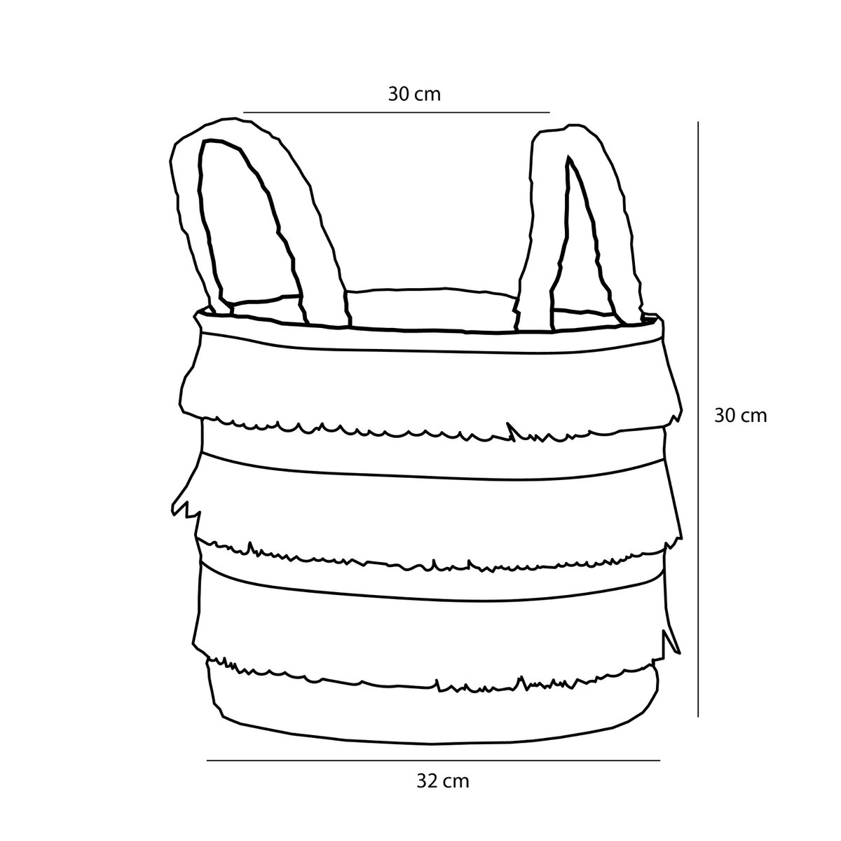 Aufbewahrungskorb – 2er-Set – H30 x Ø32 cm – Wasserhyazinthe – Braun