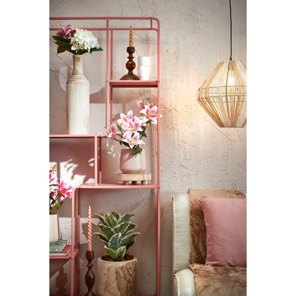 Künstliche Tigerlilie im Blumentopf Stan – H47 x Ø45 cm – Fuchsia