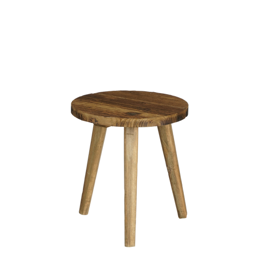 Bold Beistelltisch – H28 x Ø26 cm – Recyceltes Holz – Braun