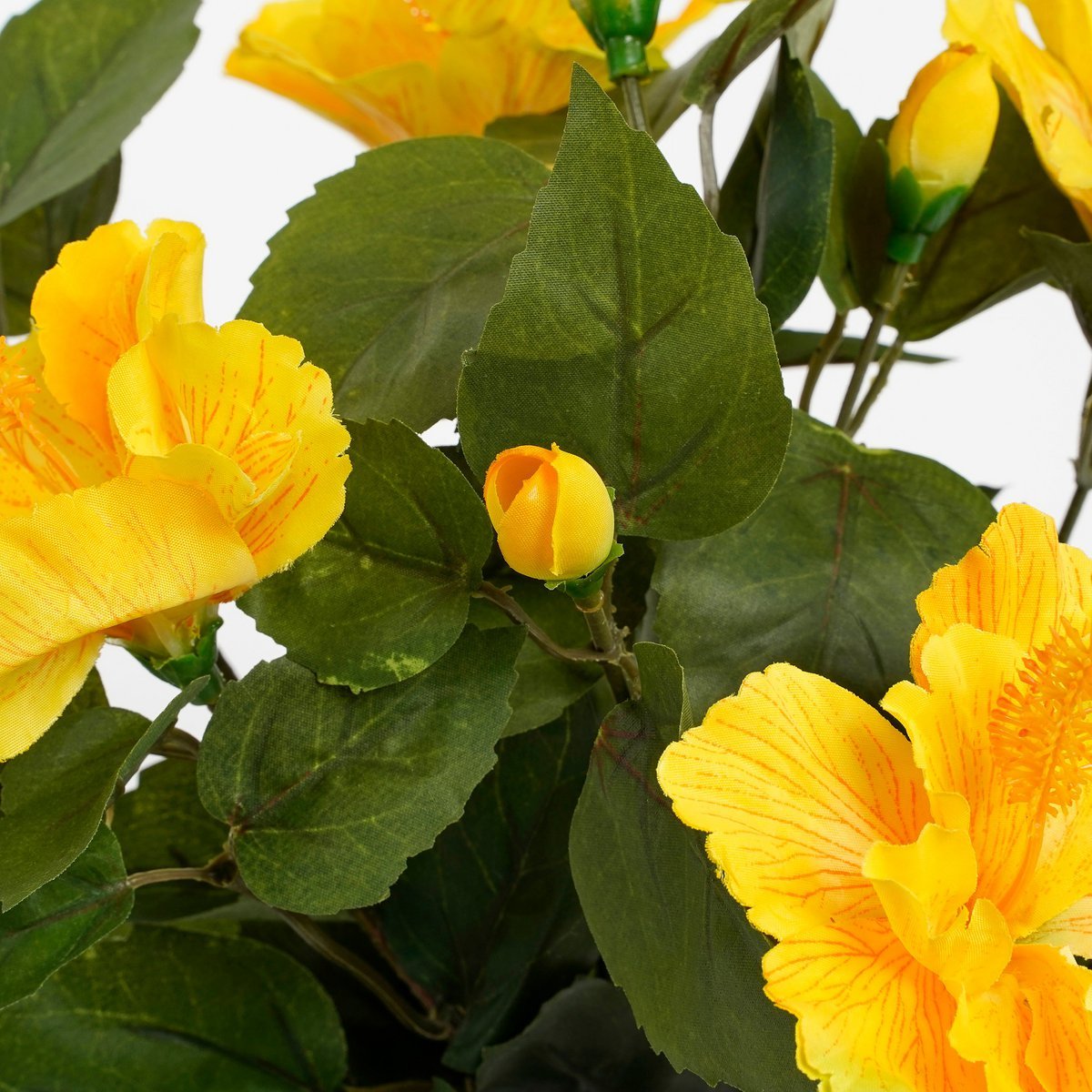 Künstliche Hibiskuspflanze im Blumentopf Stan – H40 x Ø30 cm – Gelb