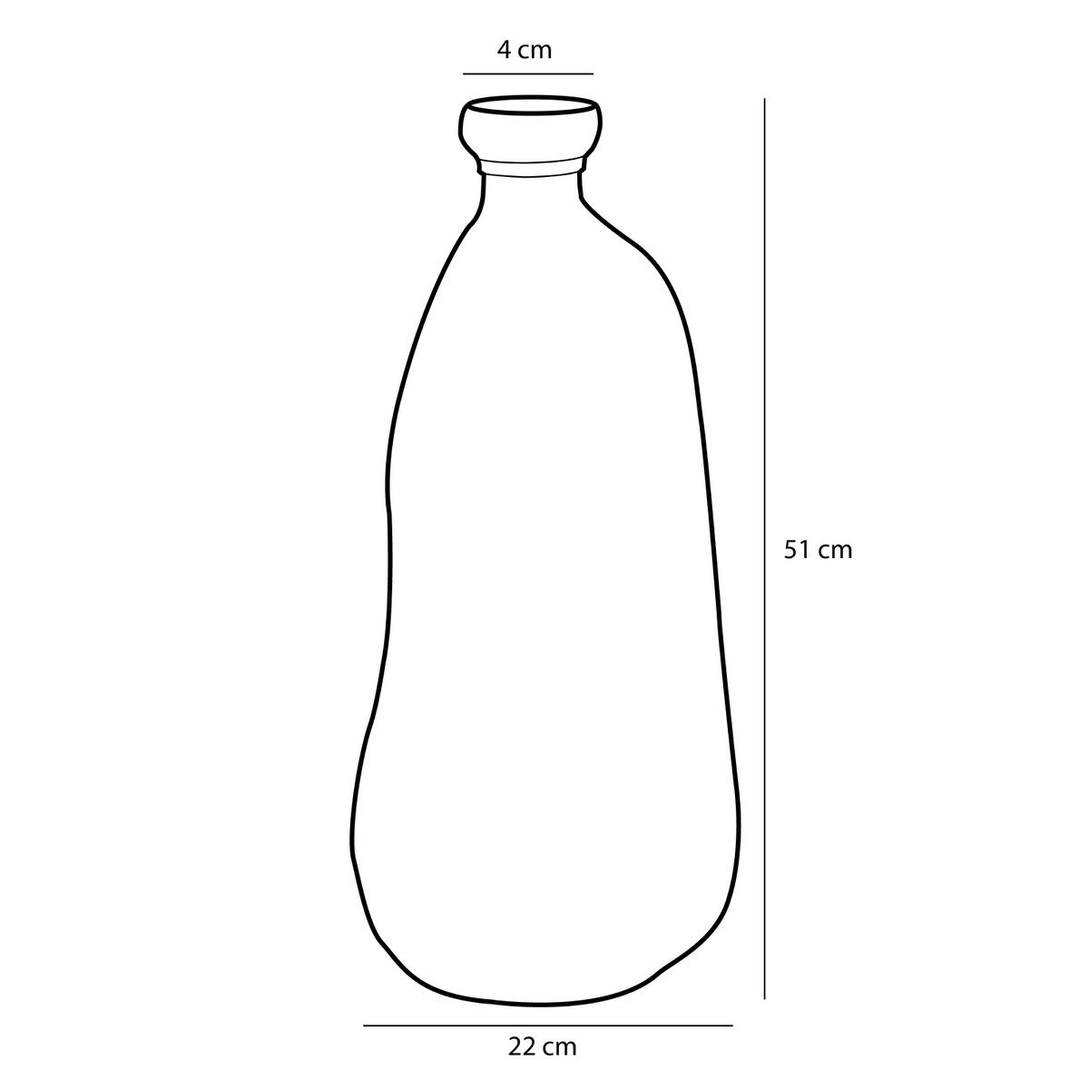 Pinto Vase - H51 x Ø22 cm - Recyceltes Glas - Dunkelbraun