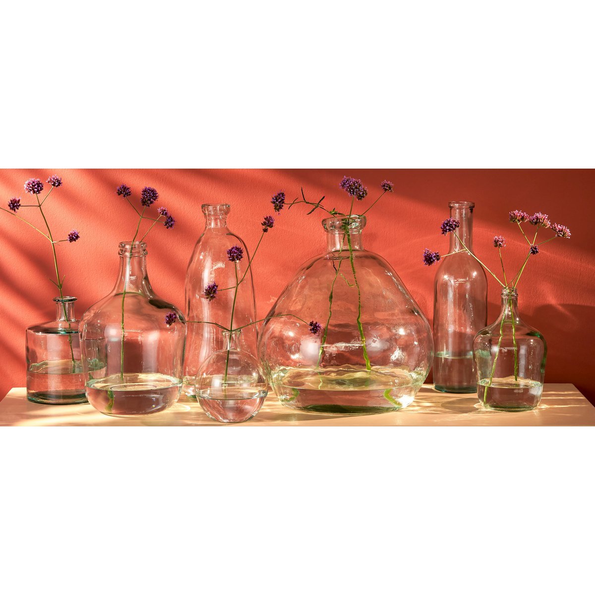 Rioja Flaschenvase - H50 x Ø15 cm - Recyceltes Glas - Transparent