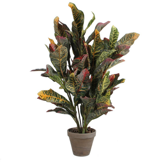 Künstliche Croton-Pflanze im Blumentopf Stan – H73 x Ø40 cm – bunt