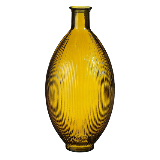 Firenza Flaschenvase – H59 x Ø29 cm – recyceltes Glas – Ocker