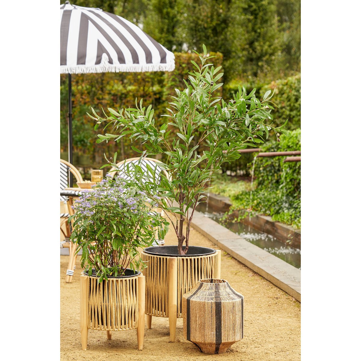 Liliano Laterne - H36 x Ø30 cm - Jute - Schwarz