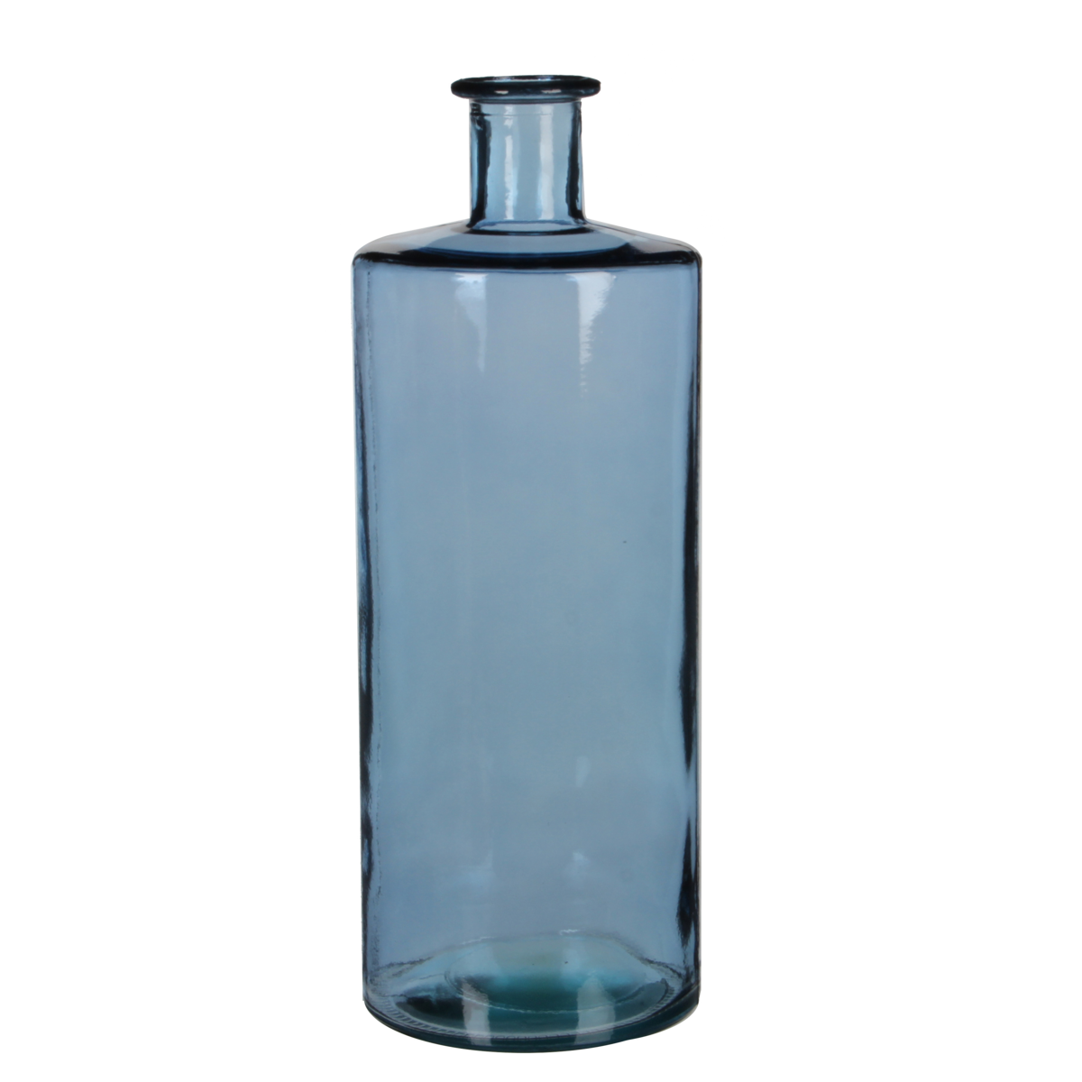 Guan Flaschenvase - H40 x Ø15 cm - Recyceltes Glas - Blau