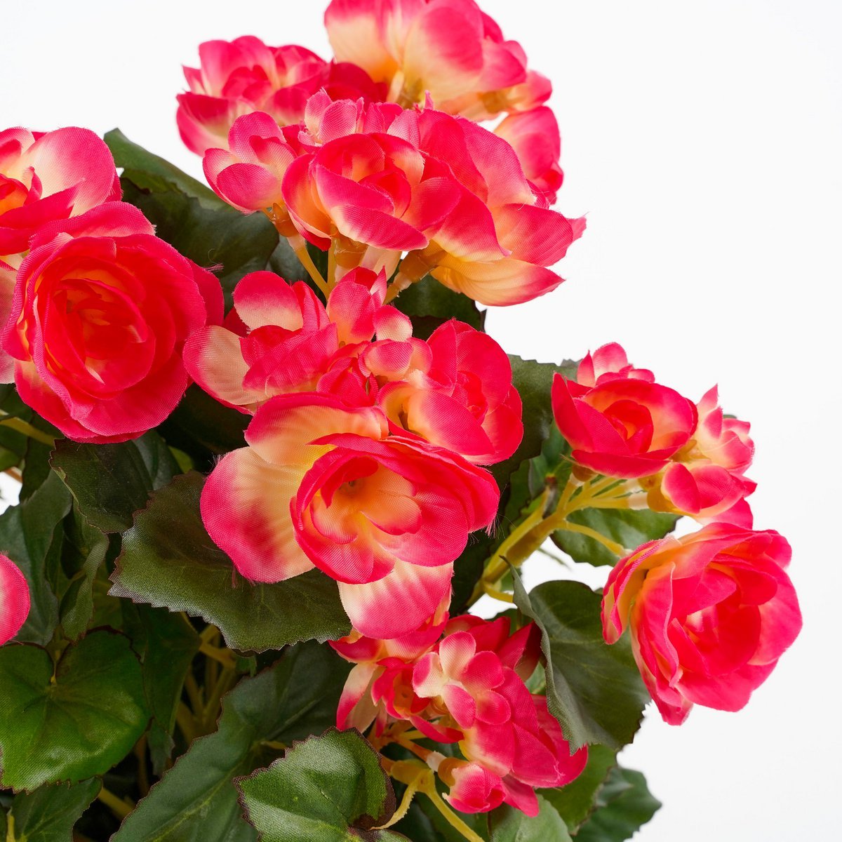 Künstliche Begonienpflanze im Blumentopf Stan – H37 x Ø36 cm – Dunkelrosa