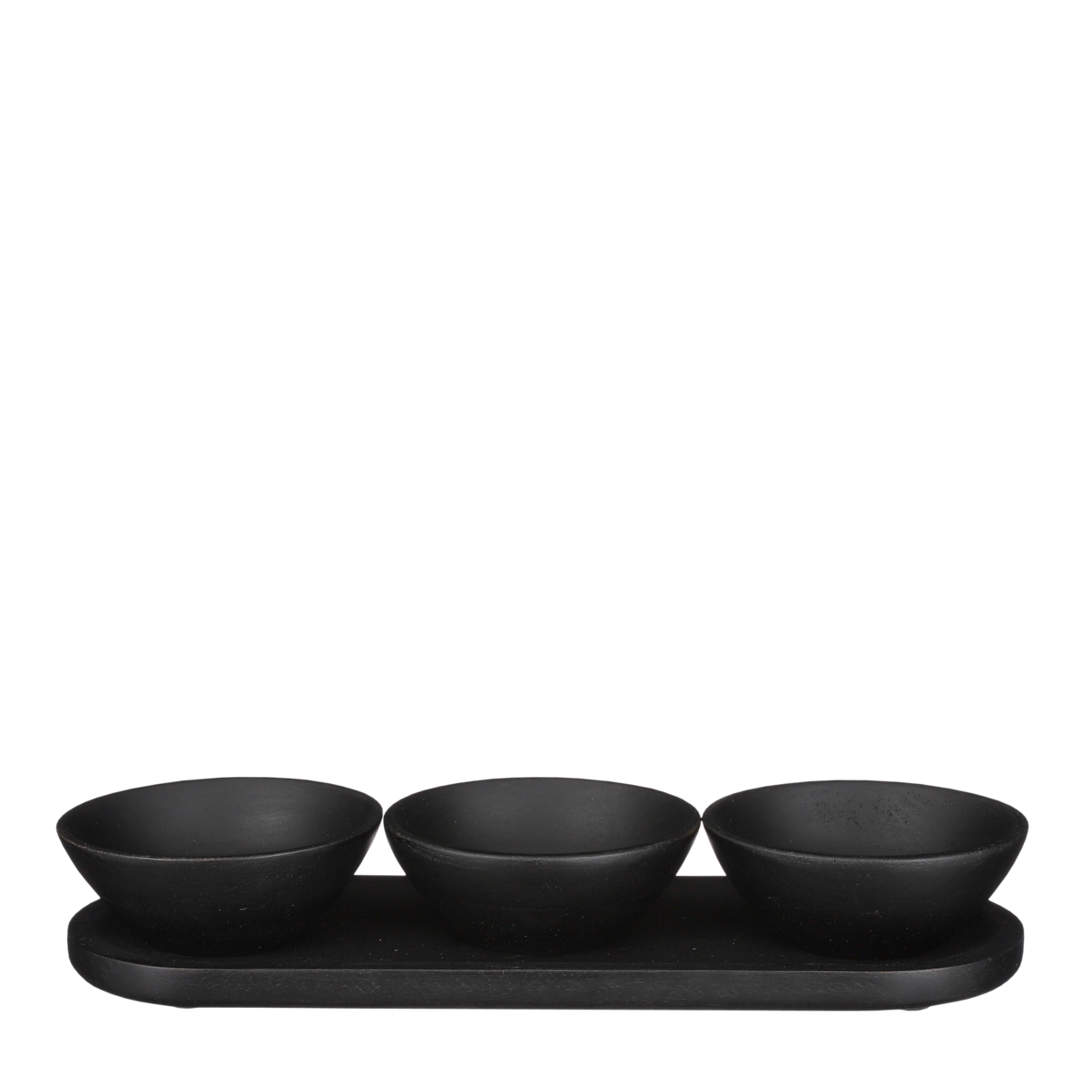 Tomar Schüsseln und Tablett – 200 ml – 100 % FSC Mangoholz – Schwarz