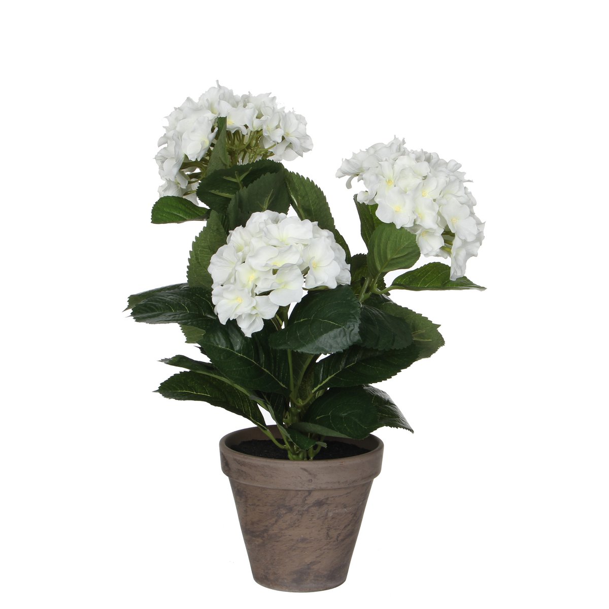 Künstliche Hortensienpflanze im Blumentopf Stan – H40 x Ø35 cm – Weiß