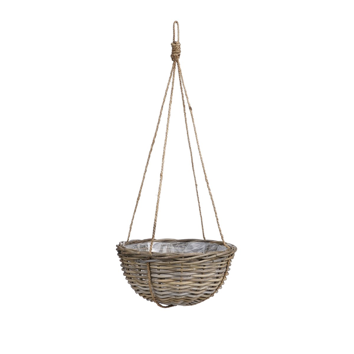 Marcia Hängepflanzkorb für den Außenbereich – H20 x Ø40 cm – Rattan – Grau