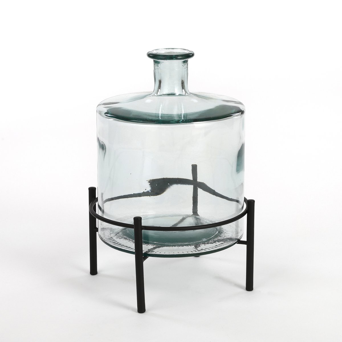 Guan Flaschenvase - H26 x Ø21 cm - Recyceltes Glas - Transparent