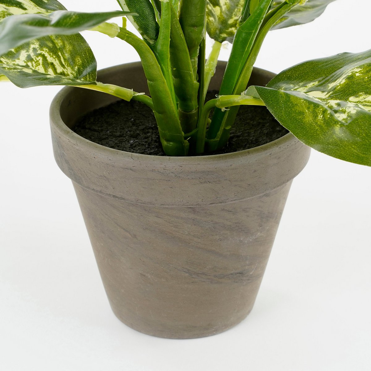 Künstliche Dieffenbachia-Pflanze im Blumentopf Stan – H40 x Ø30 cm – Grün