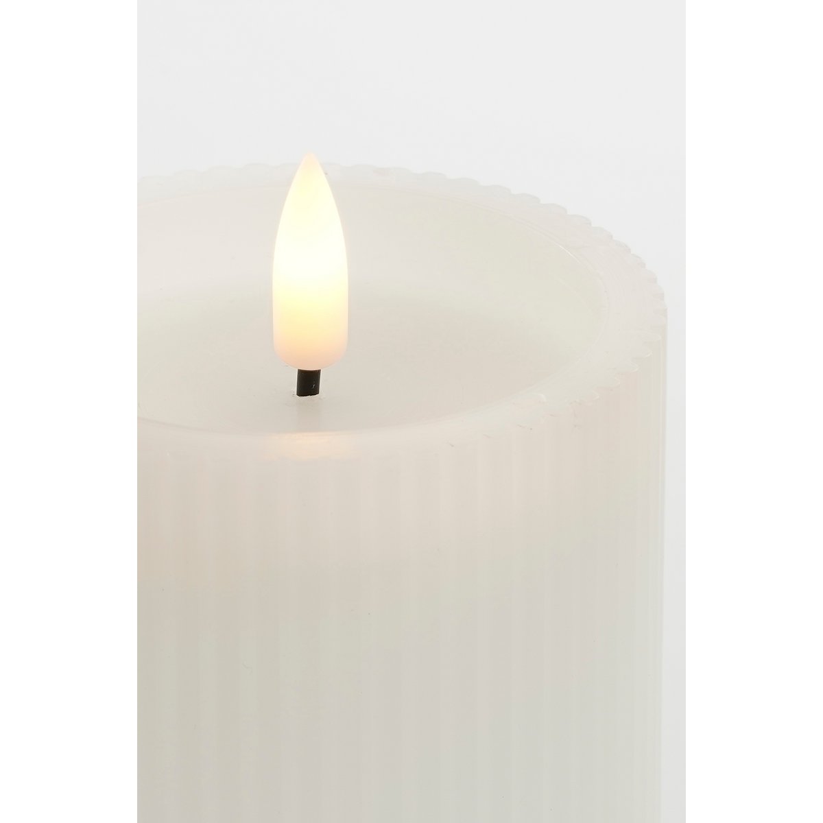 LED-Stumpenkerze – 3er-Set – H15 x Ø7,5 cm – Wachs – Weiß