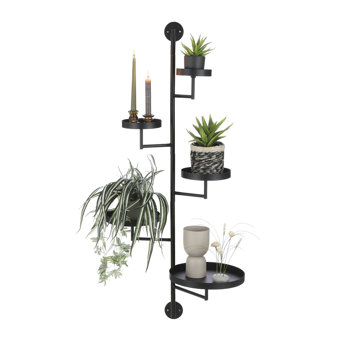 Perry Wandregal – L36 x B30 x H120 cm – Metall – Schwarz